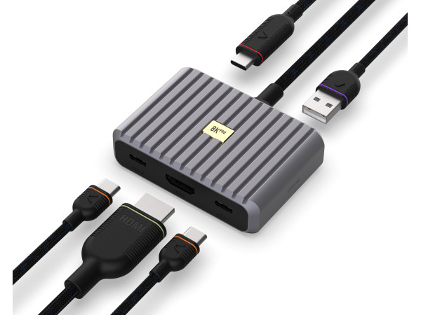 Unisynk 5 port USB-C Hub 8K 100W Grey Unisynk 5 port USB-C Hub 8K 100W Grey