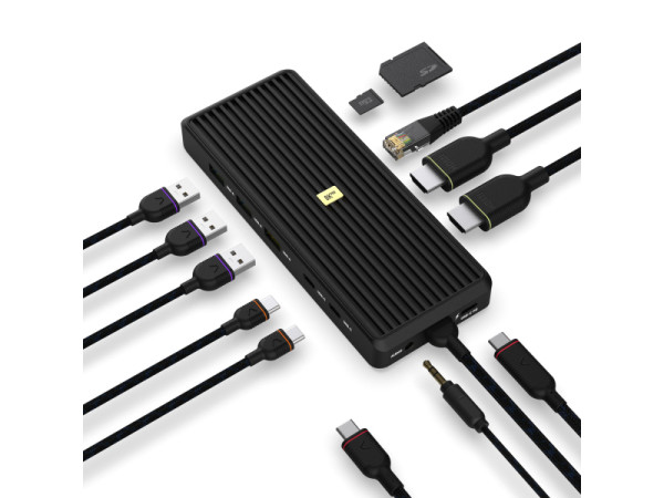 Unisynk 12 port USB-C Hub 8K 100W Black