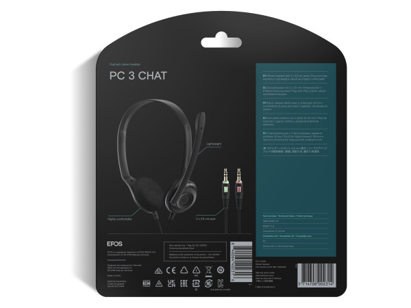 EPOS PC 3 CHAT stereo headset EPOS PC 3 CHAT stereo headset